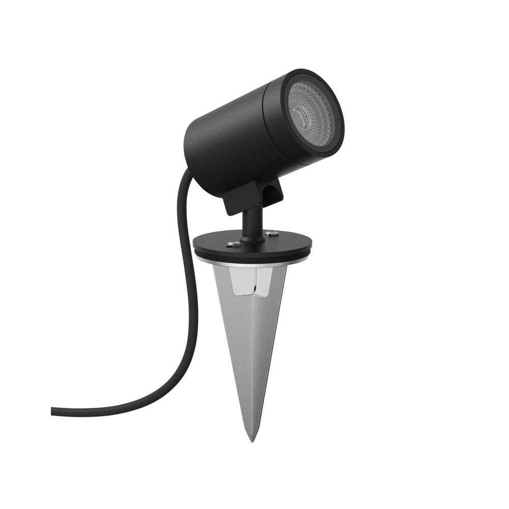 Bayville Spike Spot Textured Black Ground Light Astro