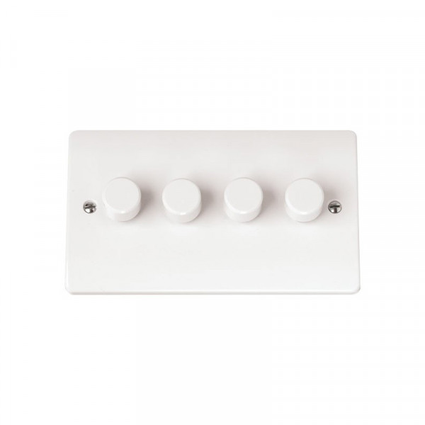 Click Mode 4 Gang 100W 2 Way Polar White Dimmer Switch