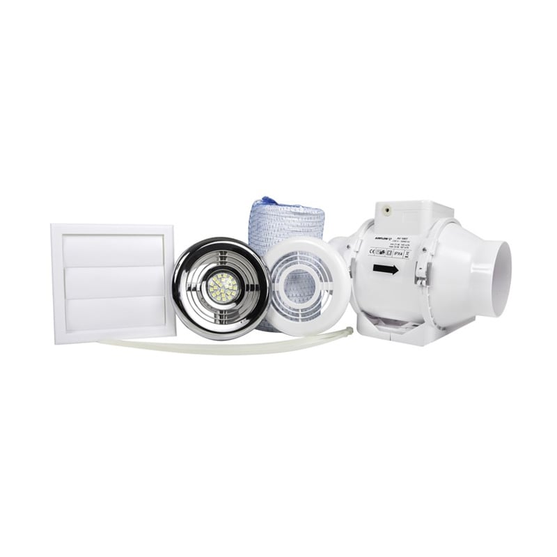 InLine Shower Fan LED Downlight Kit Airflow Aventa 100T Downlights.co.uk