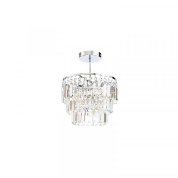 Forum Lighting SPA-24678-CHR Belle Crystal 3 Light Flush Ceiling Light