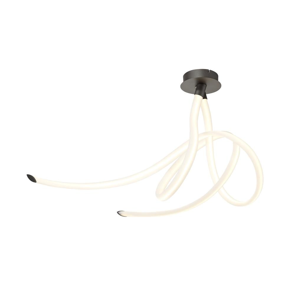 Armonia Semi Flush Large Ribbons Dimmable 60W LED 3000K 4500lm Titanium/Frosted Acrylic Mantra