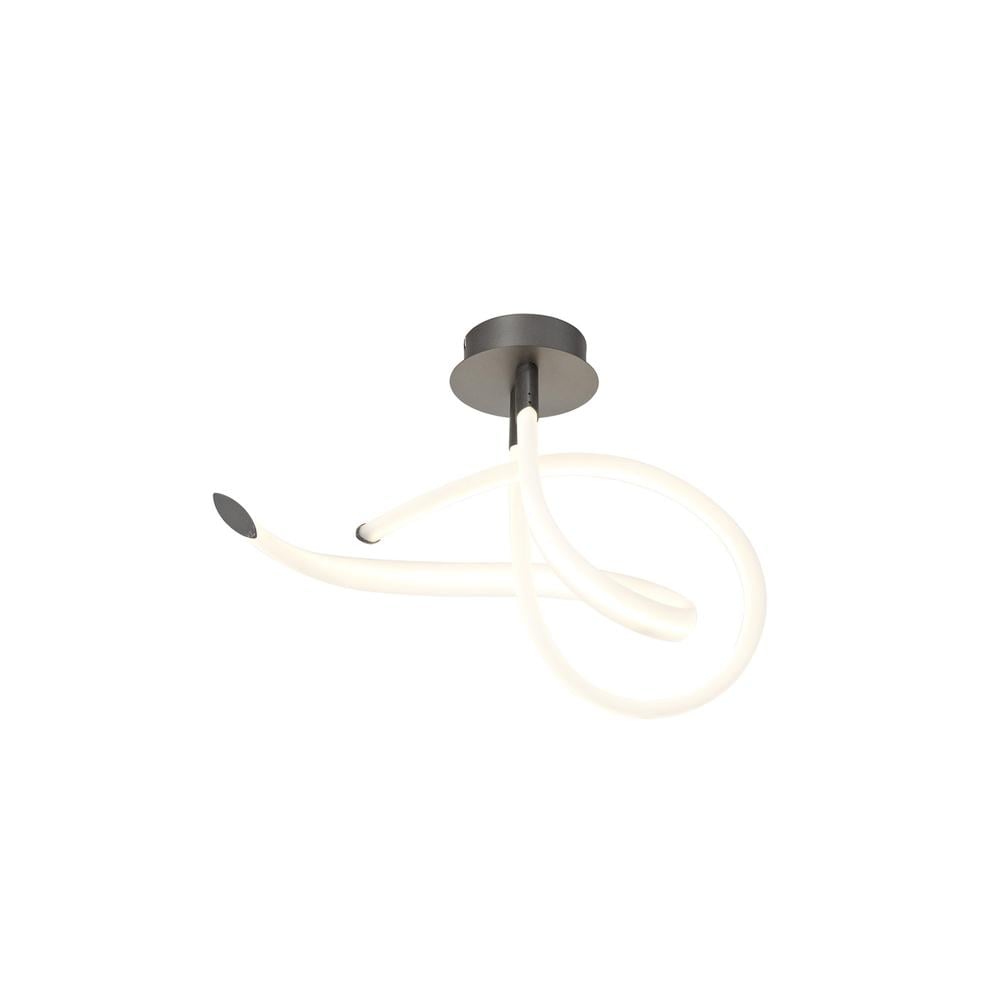Armonia Semi Flush Curl Dimmable 40W LED 3000K 3000lm Titanium/Frosted Acrylic Mantra