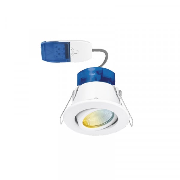 Aurora R6 CWS FastRFix Wattage & Colour Switchable LED Downlight White