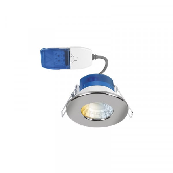 Aurora R6 Fixed Fire Rated CCT & Wattage Switchable LED Downlight Polished Chrome