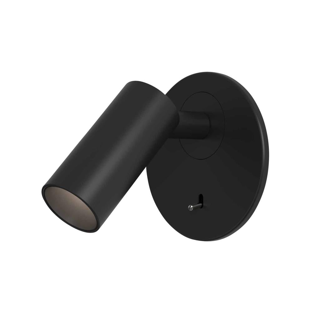 Micro Recess Switched Matt Black Reading Light Astro