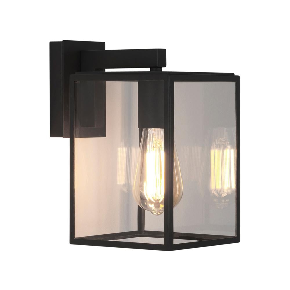 Box Lantern 270 Textured Black Wall Light Astro