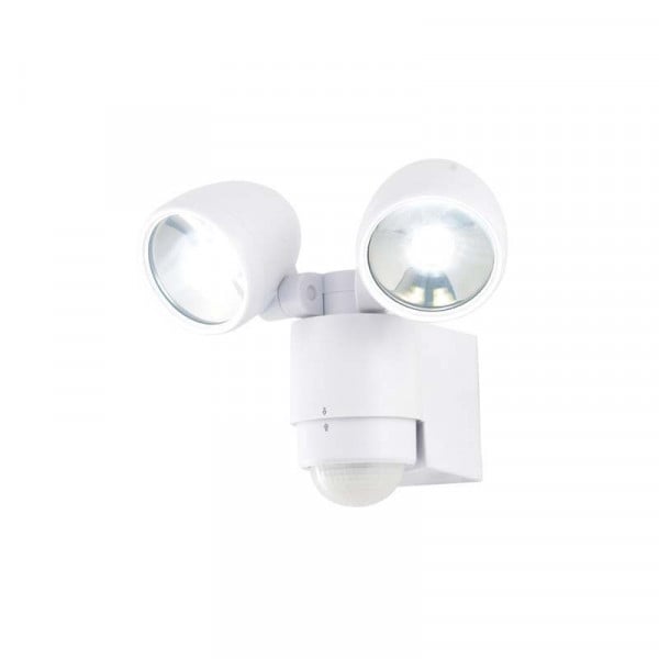 Forum Lighting ZN-23454-WHT LED Twinspot Floodlight /w PIR 6000K