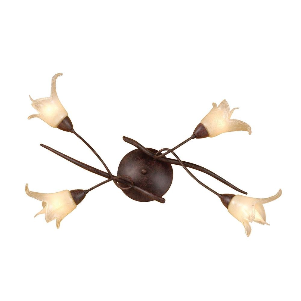 (0024 003) Florida Ceiling 4 Light E14 Brown/Black Oxide Mantra