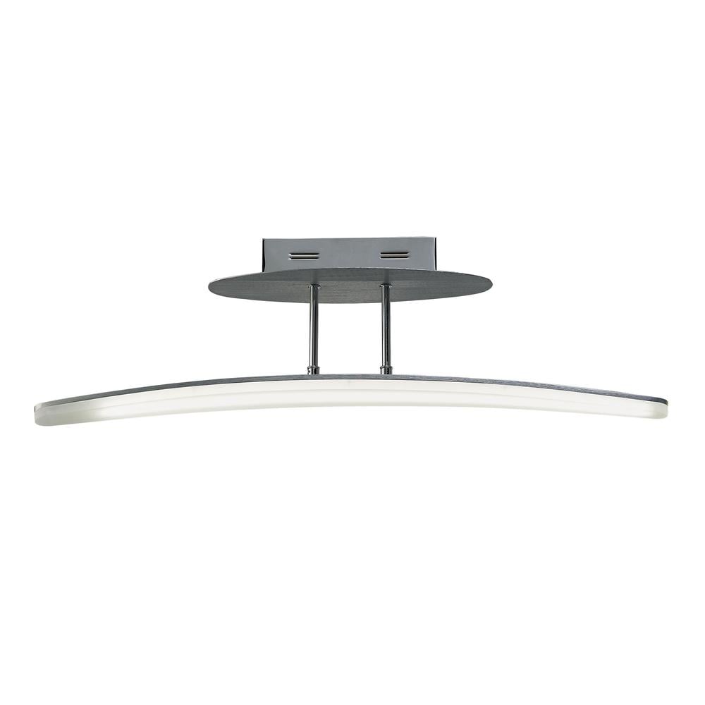 Hemisferic Linear Semi Flush 20W LED 70cm Bar 3000K 1800lm Satin Aluminium/Frosted Acrylic Mantra