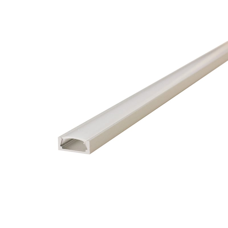 2M Profile Aluminium Surface Mount Frosted Clip-In Diffuser Integral LED