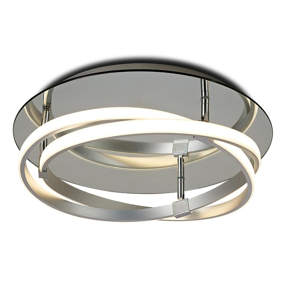 Infinity Flush 30W LED 3000K Dimmable Silver/Polished Chrome/White Acrylic Mantra