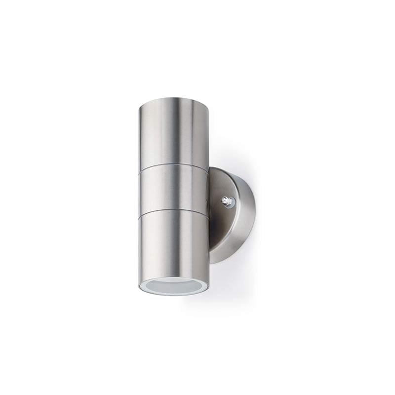 Twin GU10 Up/Down Wall Light Stainless Steel JCC Downlights.co.uk