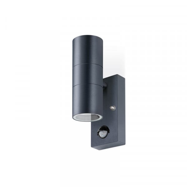 Twin GU10 Up/Down Wall Light with PIR Anthracite JCC