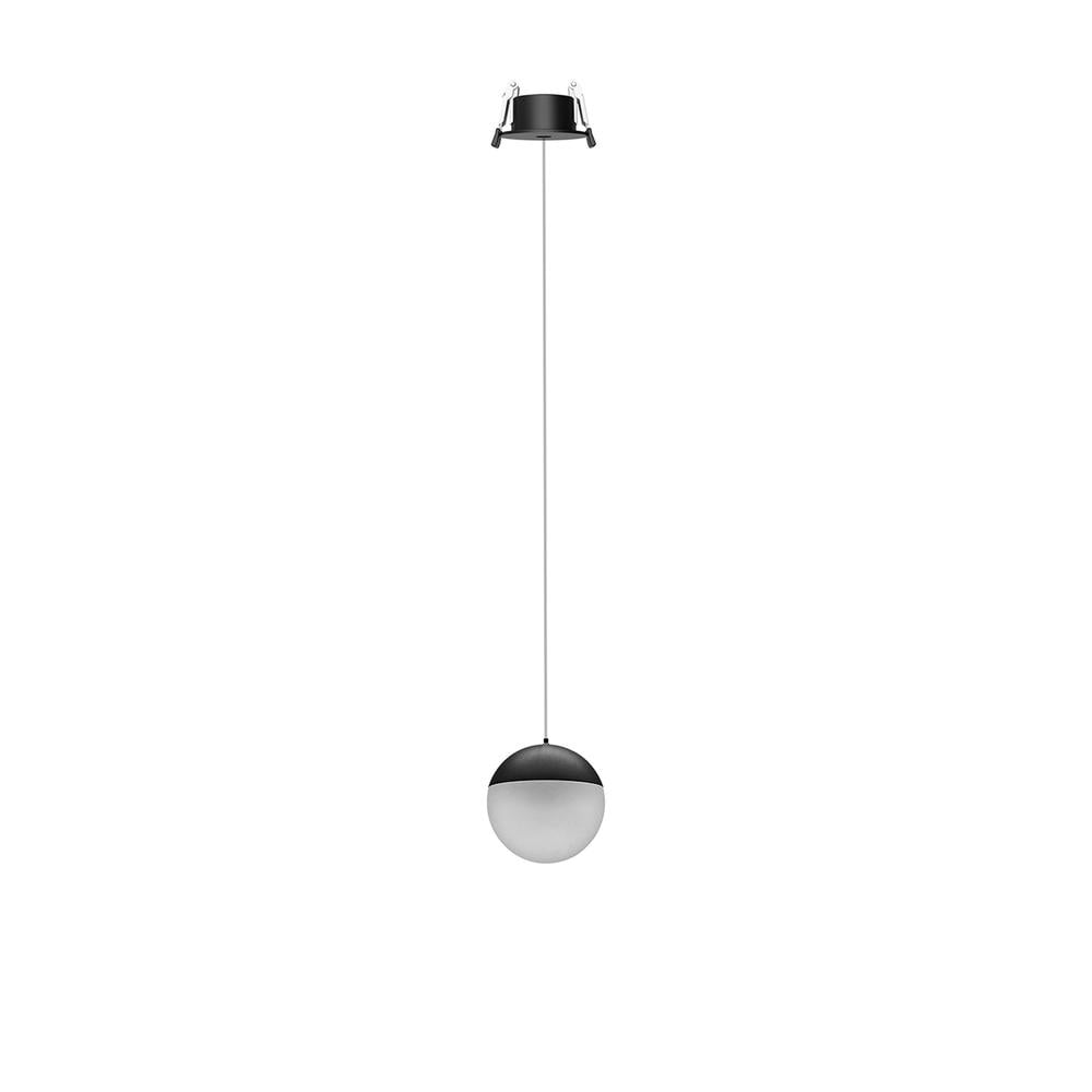 Kilda 1 Light Recessed Pendant 10W LED 3000K 800lm Black Mantra