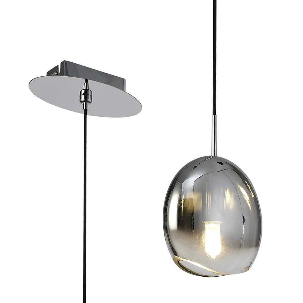 Lens Pendant 14cm Round 1 x G9 (Max 8W) Chrome Glass Mantra