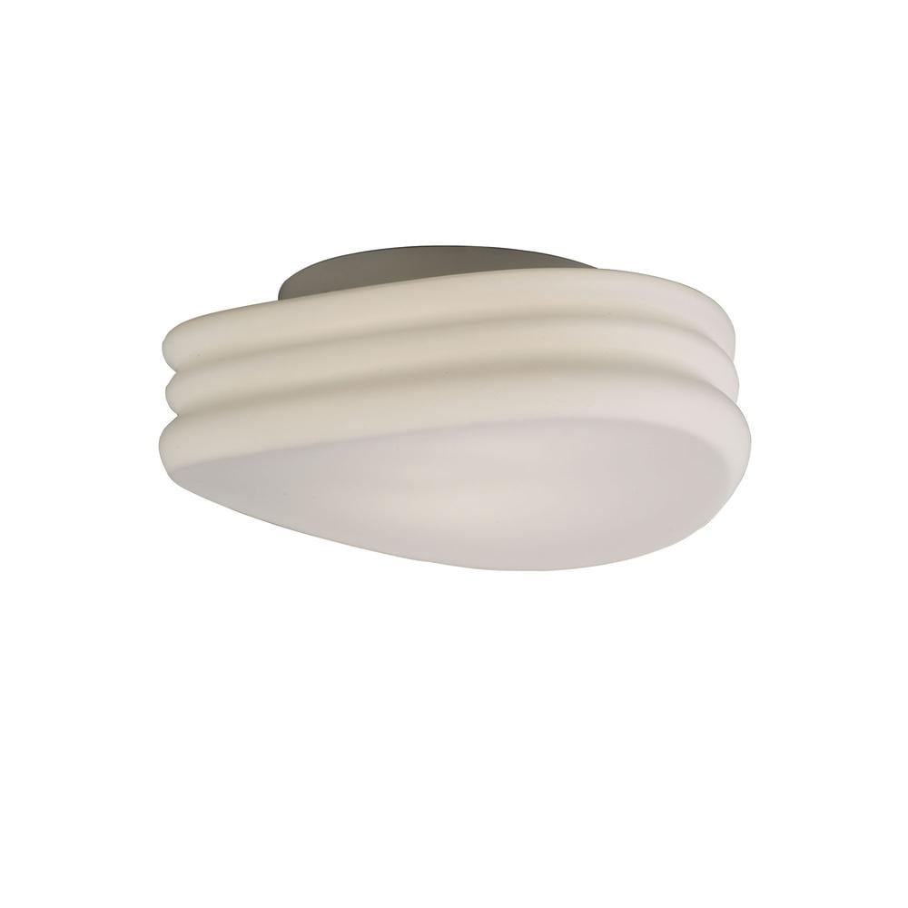 Photos - Chandelier / Lamp MANTRA Mediterraneo Flush Ceiling/Wall 2 Light E27 Medium Frosted White Glass M3624