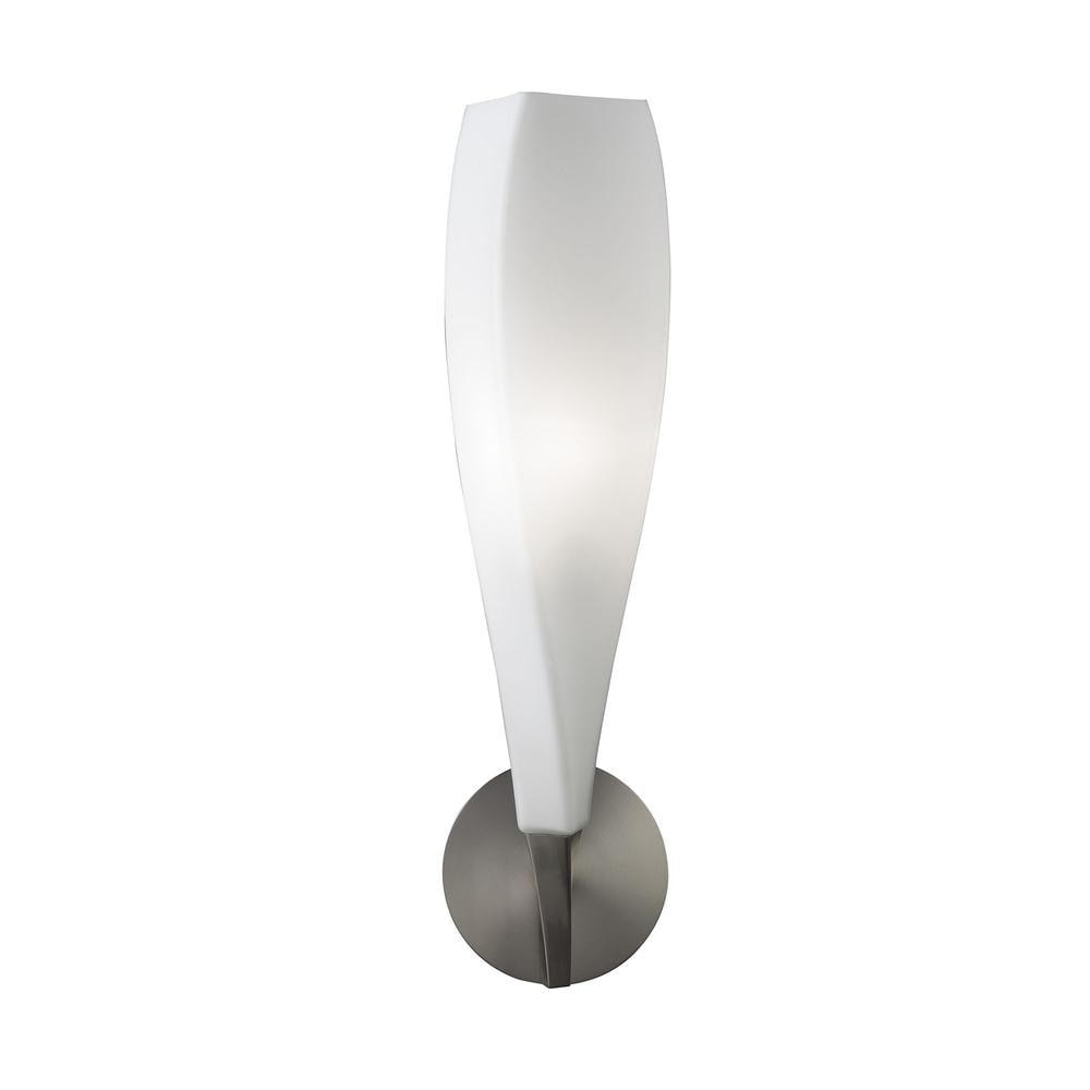 Neo Wall Light Switched 1 Light E27 Satin Nickel/Frosted White Glass Mantra