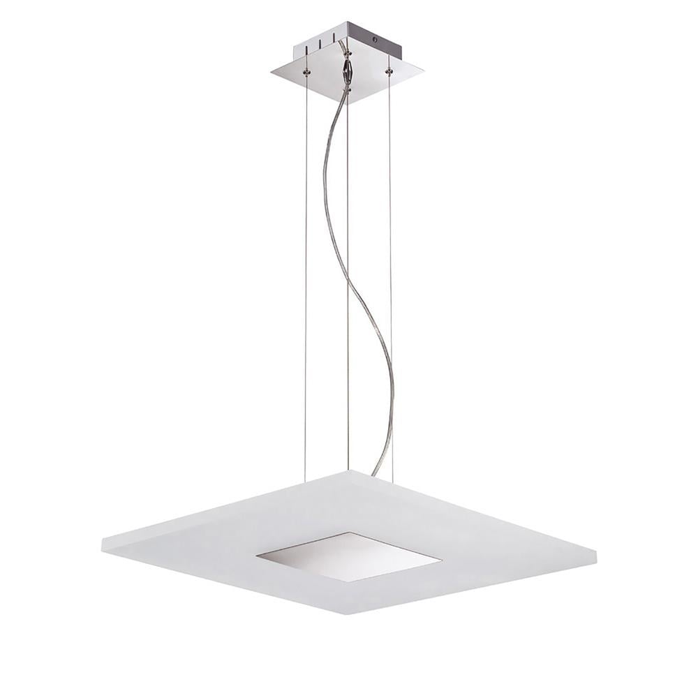Notte Pendant 28W LED Square 3000K  Polished Chrome/Frosted Acrylic Mantra