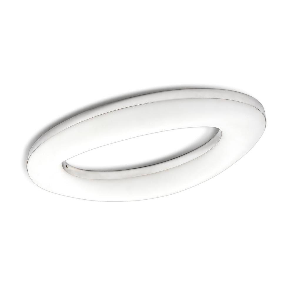 Oakley Oval Flush Ceiling 40W LED 3000K Polished Chrome/Frosted Acrylic Mantra
