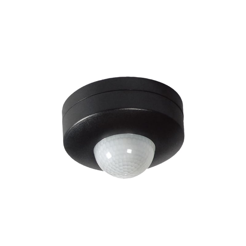 Surface Mounted 360 Degree IP44 PIR Sensor Black Ovia