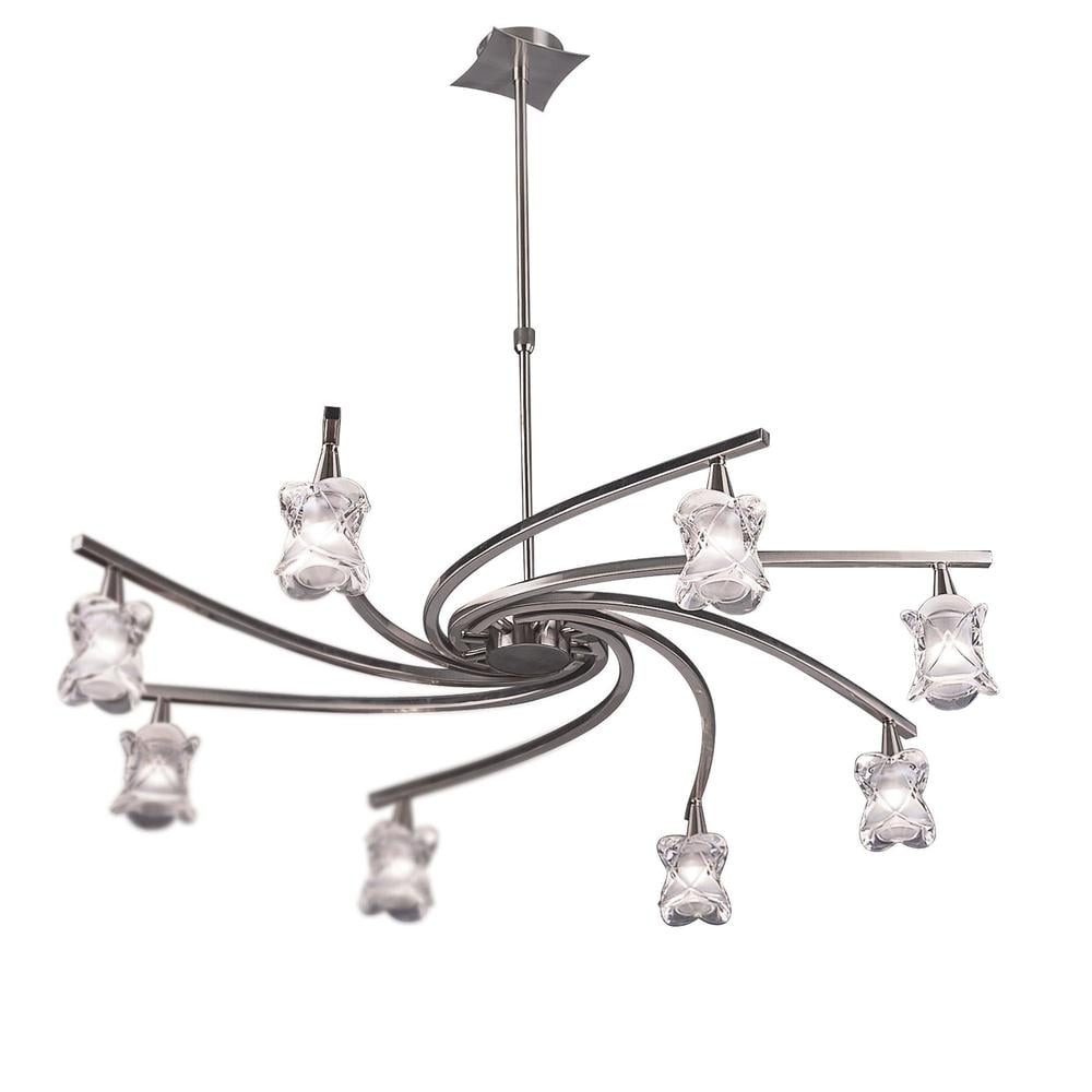 Rosa Del Desierto Telescopic Pendant 8 Light G9 Satin Nickel Mantra