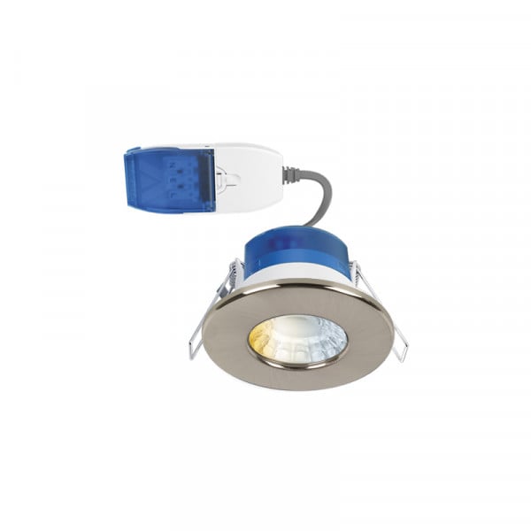 Aurora R6 Fixed Fire Rated CCT & Wattage Switchable LED Downlight Satin Nickel