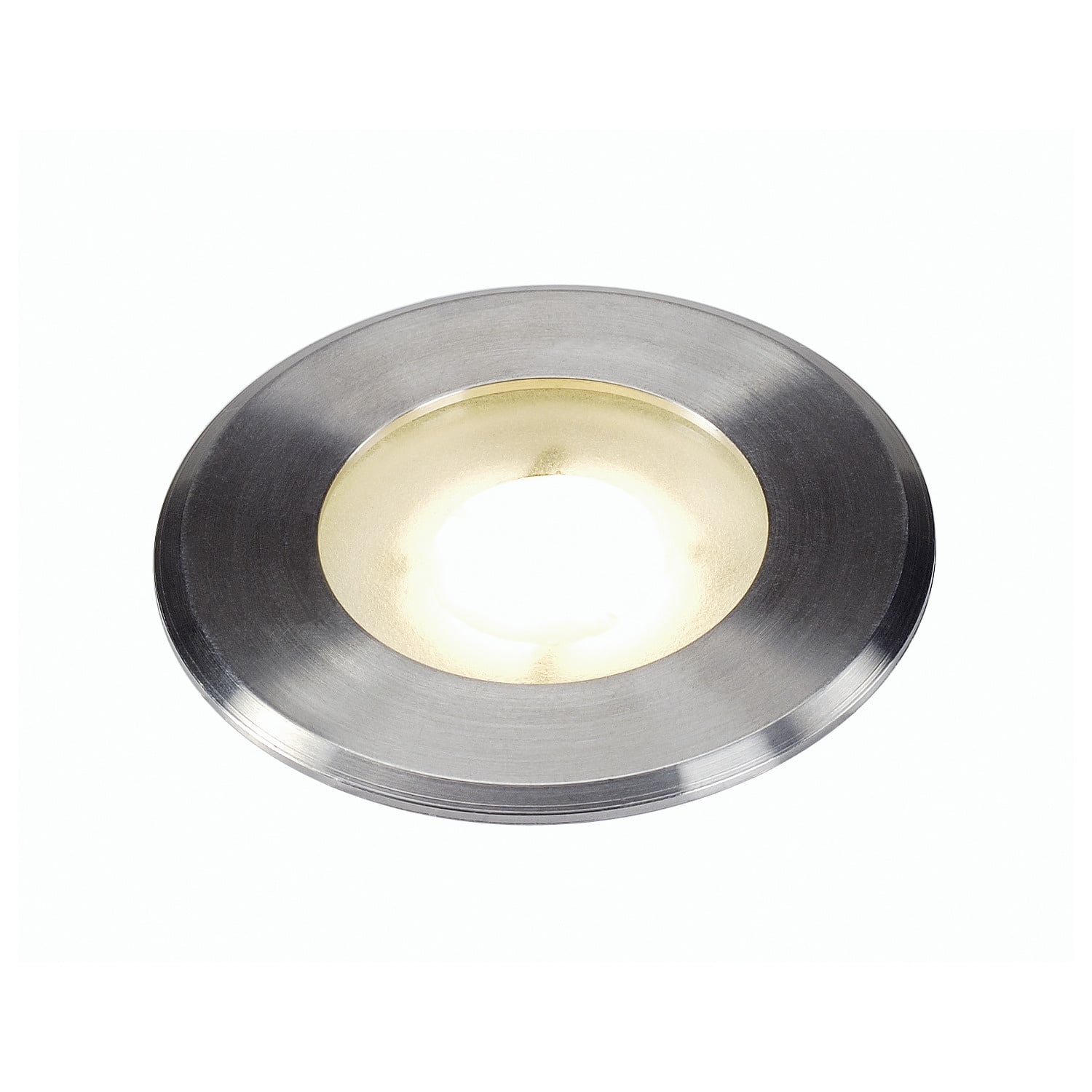 Dasar Flat 80 Outdoor Inground Fitting LED 3000K IP67 Round Brushed Stainless Steel SLV Lighting