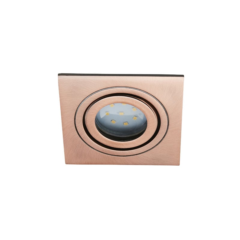 IP65 Tiltable Square Downlight GU10 Brushed Copper Forum Cali