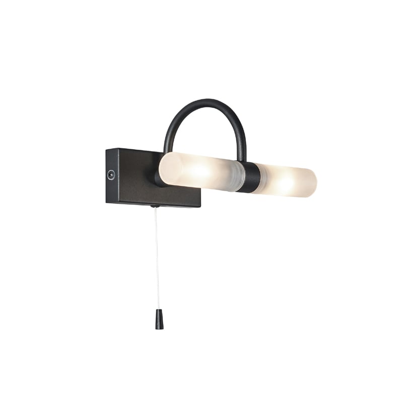 Corvus 2 x Wall Light IP44 Satin Black Forum Lighting