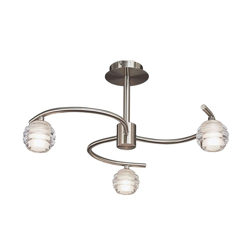 Sphere Semi Flush 3 Light G9 Satin Nickel Mantra