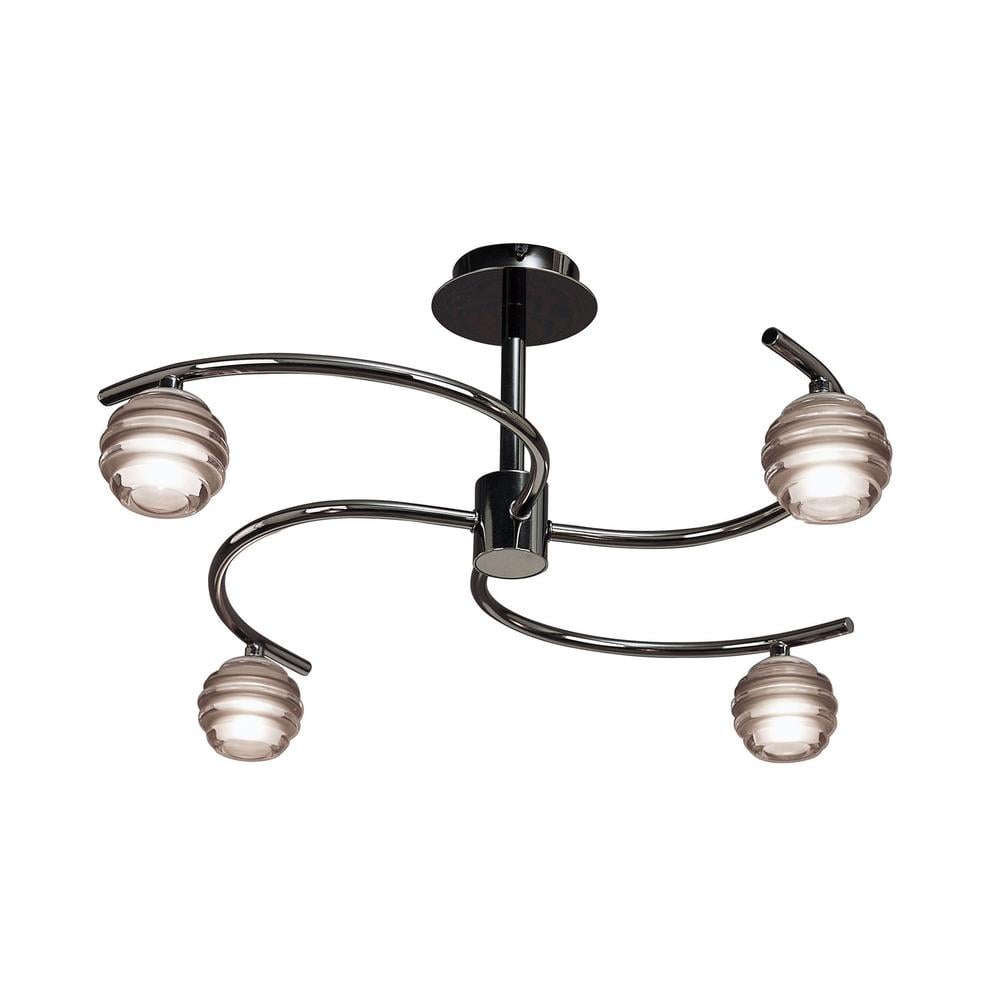 Sphere Semi Flush 4 Light G9 Black Chrome Mantra
