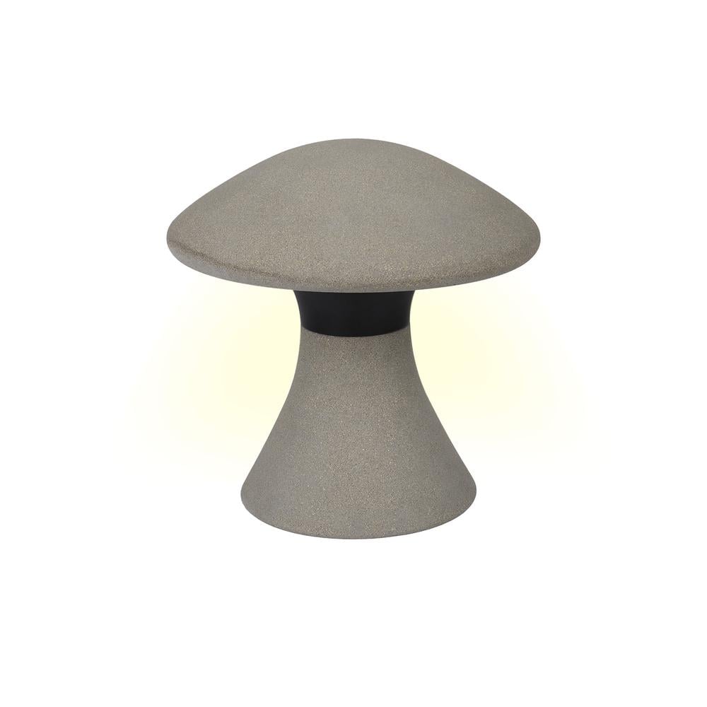 Taos Large Mushroom Bollard 12W LED 3000K 905lm IP65 Dark Grey Cement Mantra