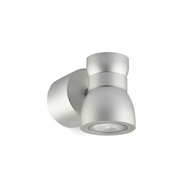 Mains Voltage High Output LED Wall Light Silver 4000K Collingwood
