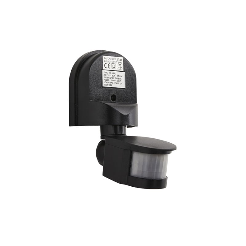 PIR Sensor 180 Degrees Black Forum Dion IP44
