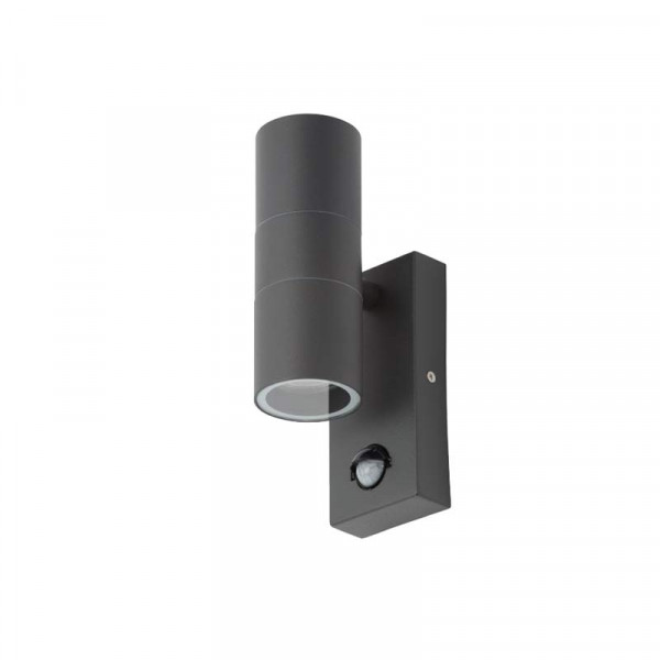 Forum Zinc Leto Up/Down Wall Light With PIR Anthracite