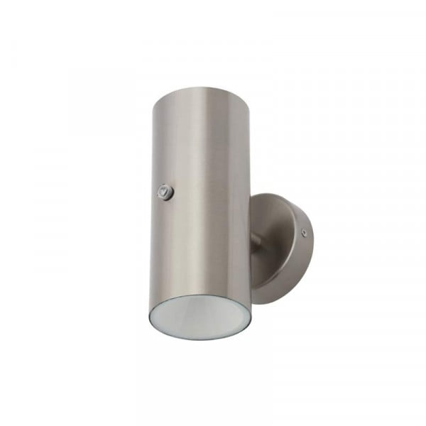 Forum Zinc Melo Up/Down Wall Light Stainless Steel With Photocell
