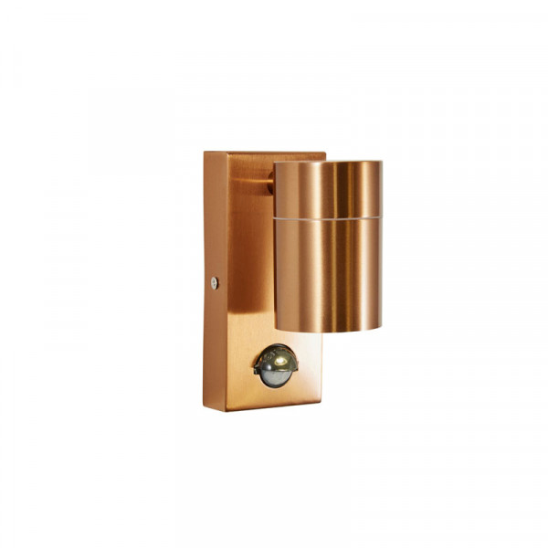 Forum Leto Fixed GU10 Wall Light with PIR Copper IP44
