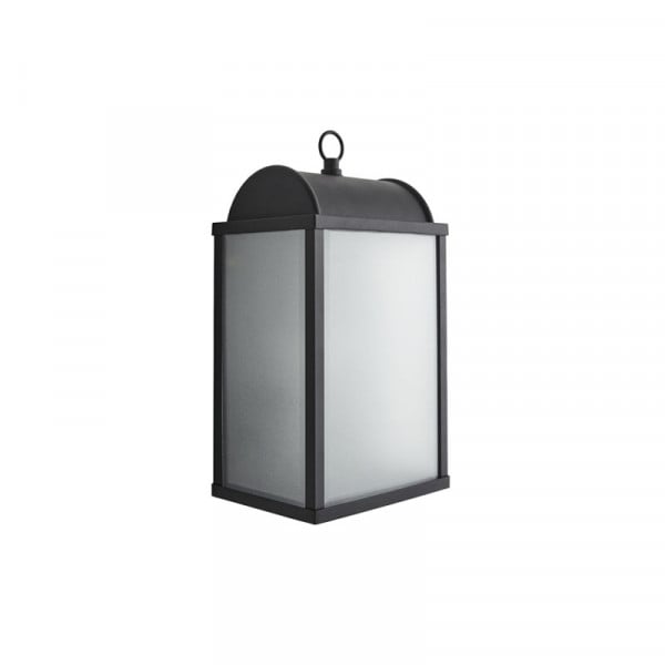 Forum Charlotte E27 Box Frame Lantern with Frosted Glass Black IP44
