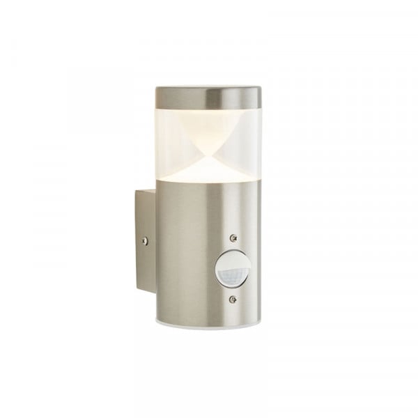 Forum Pollux E27 Wall Light with PIR Stainless Steel IP44

